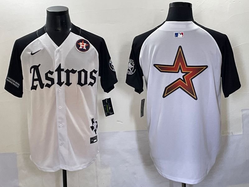 Men 2025 Houston Astros Blank White Black Five generations Joint Name Nike MLB Jersey style 17